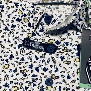 Men's Size Small Hawke & Co Performance Golf Polo Shirt BBQ & Golf Design NEW